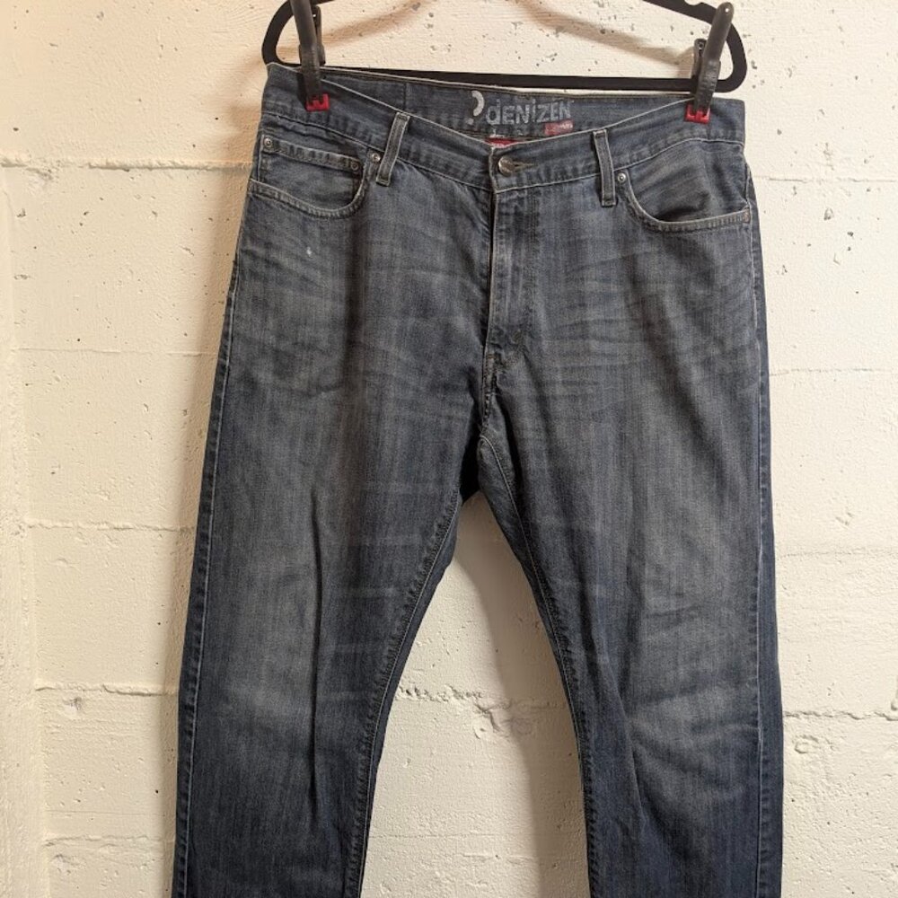 Denizen Men's 36x32 Blue Dark Wash 218 Slim Straight Jeans